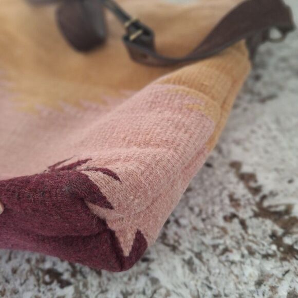 MZ 100% Wool and Leather Shoulder Bag Crossbody - Picture 3 of 13